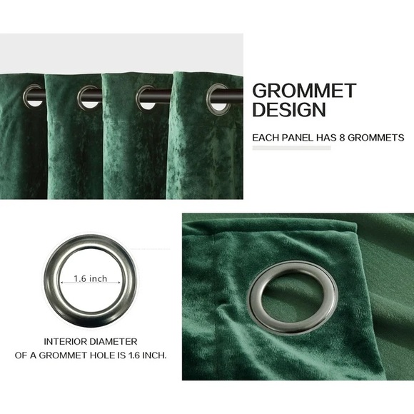 Elegant Green Velvet Curtain set - Picture 11 of 16